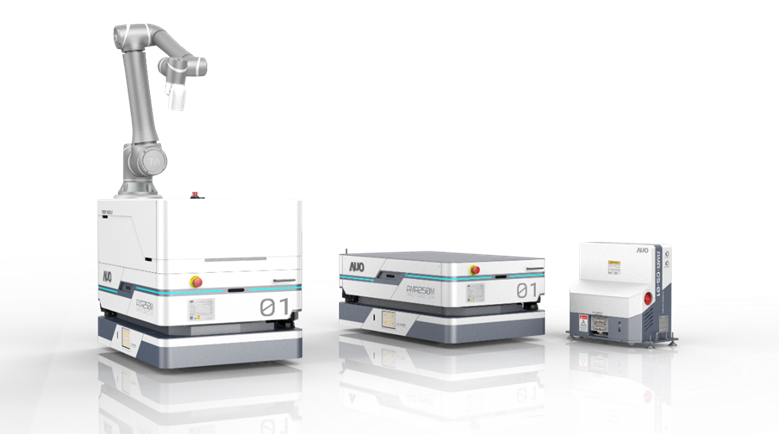 PG国际數位開發的自主式移動機器人（AMR250M），搭配全向輪並結合AI演算法、2D LiDAR、3D攝影機等技術，協助客戶實現產線全自動化